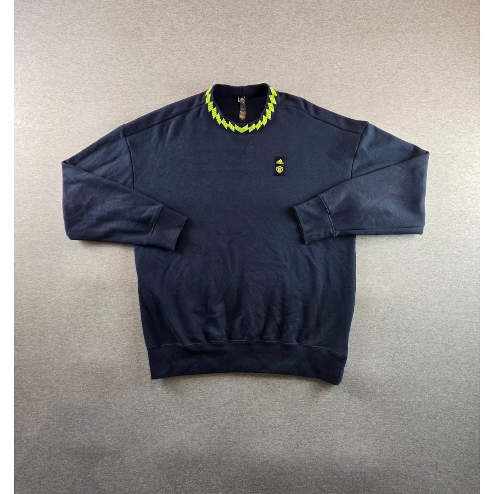 Adidas 2022-23 Manchester United Sweatshirt Mens M Blue Long Sleeve Oversized‎